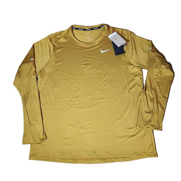 Nike Dri-Fit Long Sleeve Running Shirt – Men’s XL, Bronzine, Unworn - Picture 1 of 9